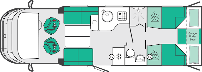 2027 Swift Escape 684 4 Berth Layout
