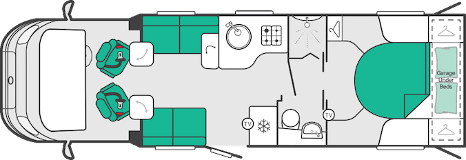 2027 Swift Escape 694 2 Berth Layout
