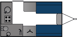 12601 Caravan End Kitchen End Washroom Front Dinette