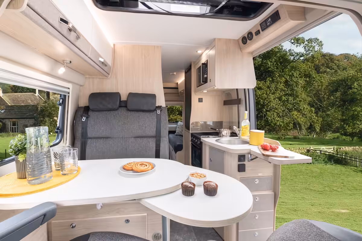 2026 Elddis Autoquest Apex Cv Dining Space Side Door Caption