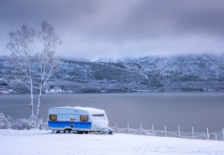 caravans in winter