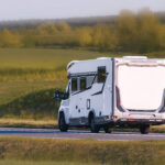 driving a motorhome in the countryside